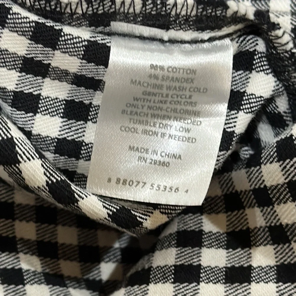 NWT Black & white gingham check pants crop Womens Plus Sz 16